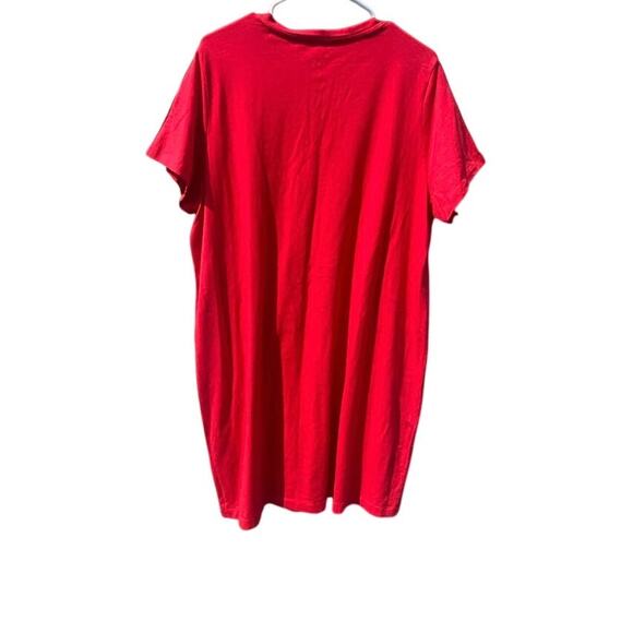 Tommy Hilfiger Women’s 1X Red Logo V-Neck T-Shirt Dress Casual Short Sleeve - Picture 2 of 5